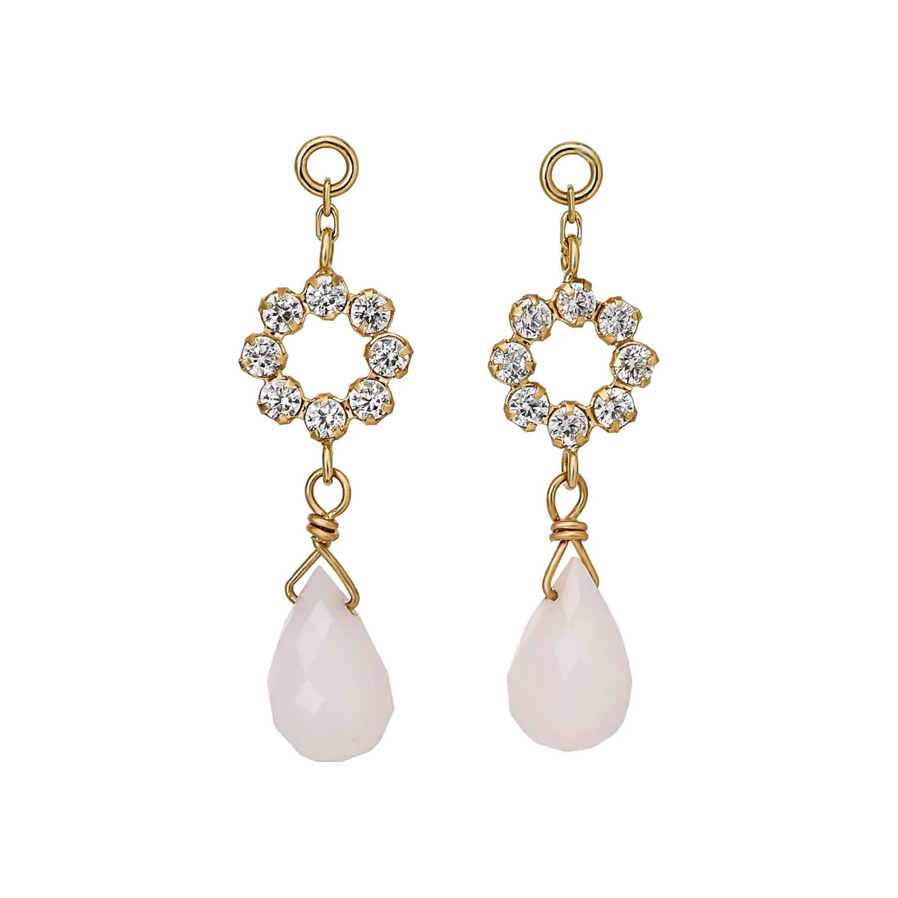 [Palette] 10K Pink Opal Charms (Yellow Gold)