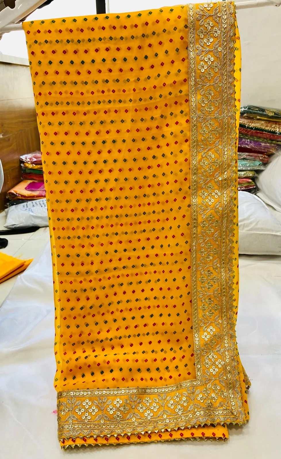 Party Wear Pure Georgette Bandhej Sarees 