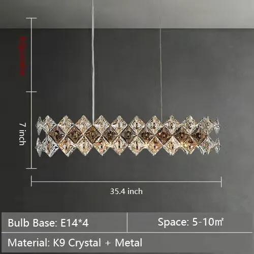Prismatic Crystal Chandelier For Living Room Dining Room Ceiling Light