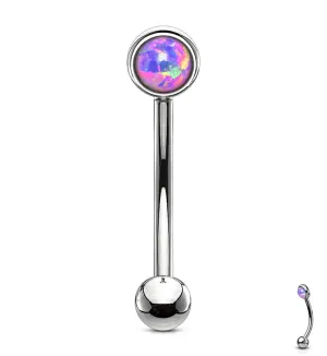 Purple Opal Flat Back Curved Barbell