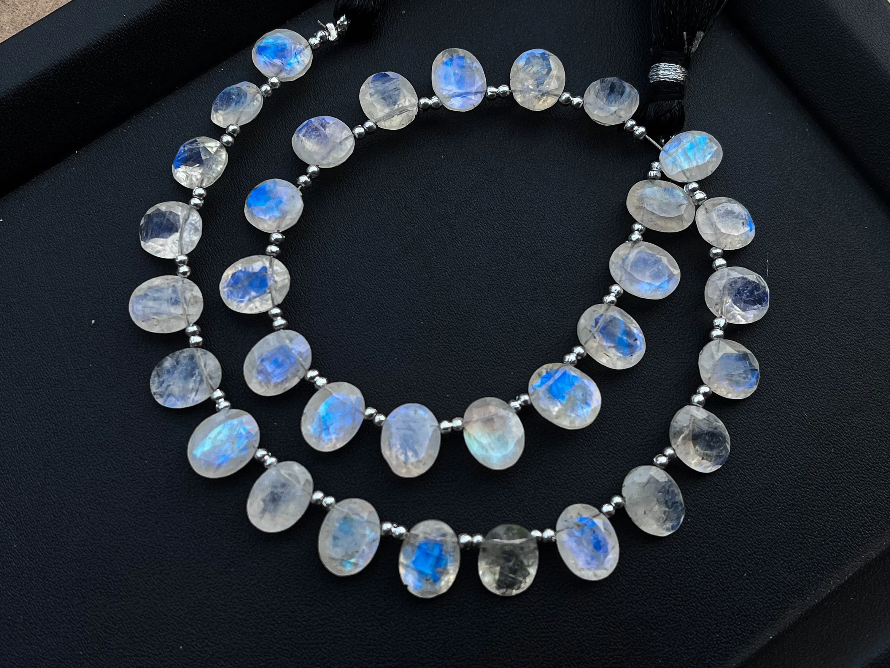 Rainbow Moonstone Oval Shape Cut stone Beads