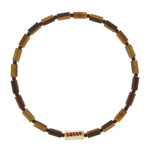 Ruby Twisted Hexagon on Tiger's Eye Bracelet