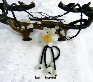 Sale-"Double Daisy" Burmese Jadeite Necklace (JHNECK56)
