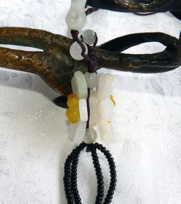 Sale-"Double Daisy" Burmese Jadeite Necklace (JHNECK56)