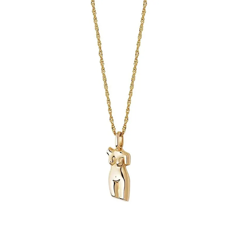 Simple Abstract Body Gold Plated Necklace