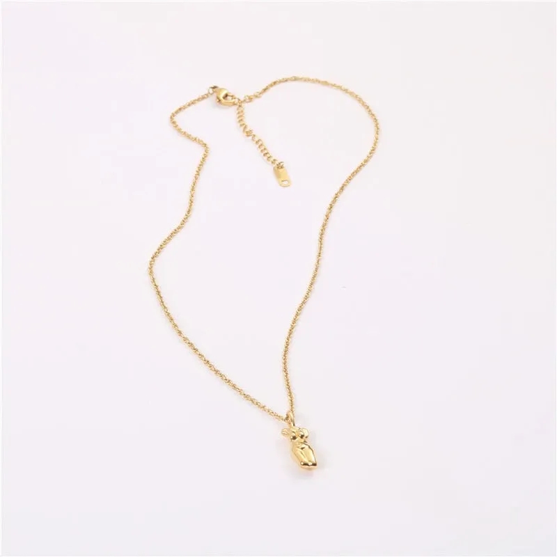 Simple Abstract Body Gold Plated Necklace