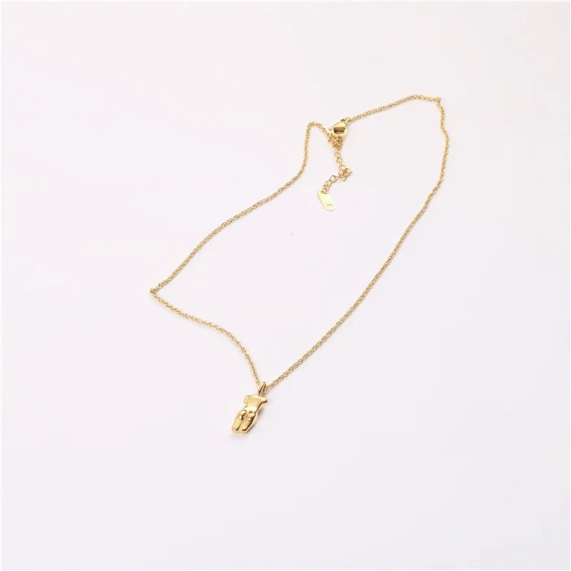 Simple Abstract Body Gold Plated Necklace