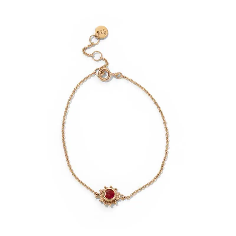 Soleil Bracelet, Ruby, 9kt Yellow Gold