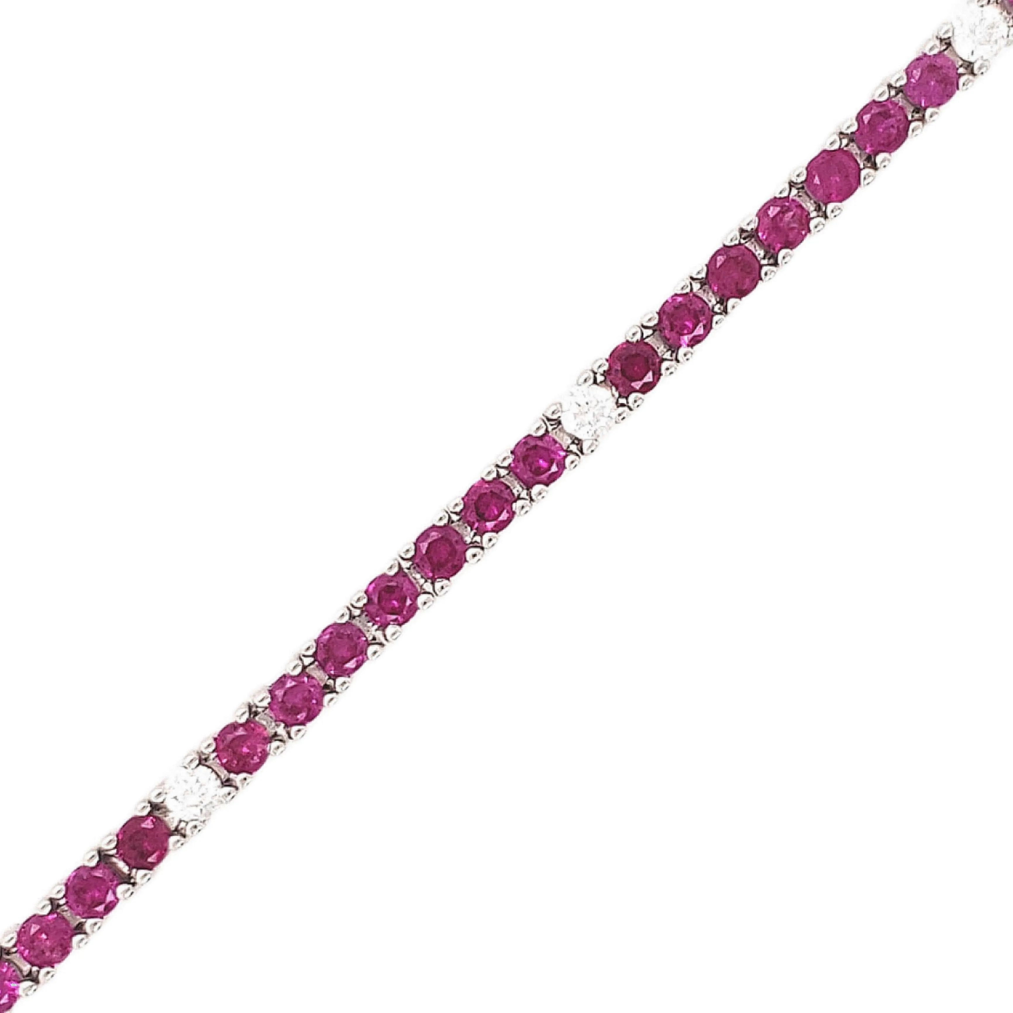Sterling Silver Ruby, Emerald, and Sapphire Colored CZ Stone Bracelet