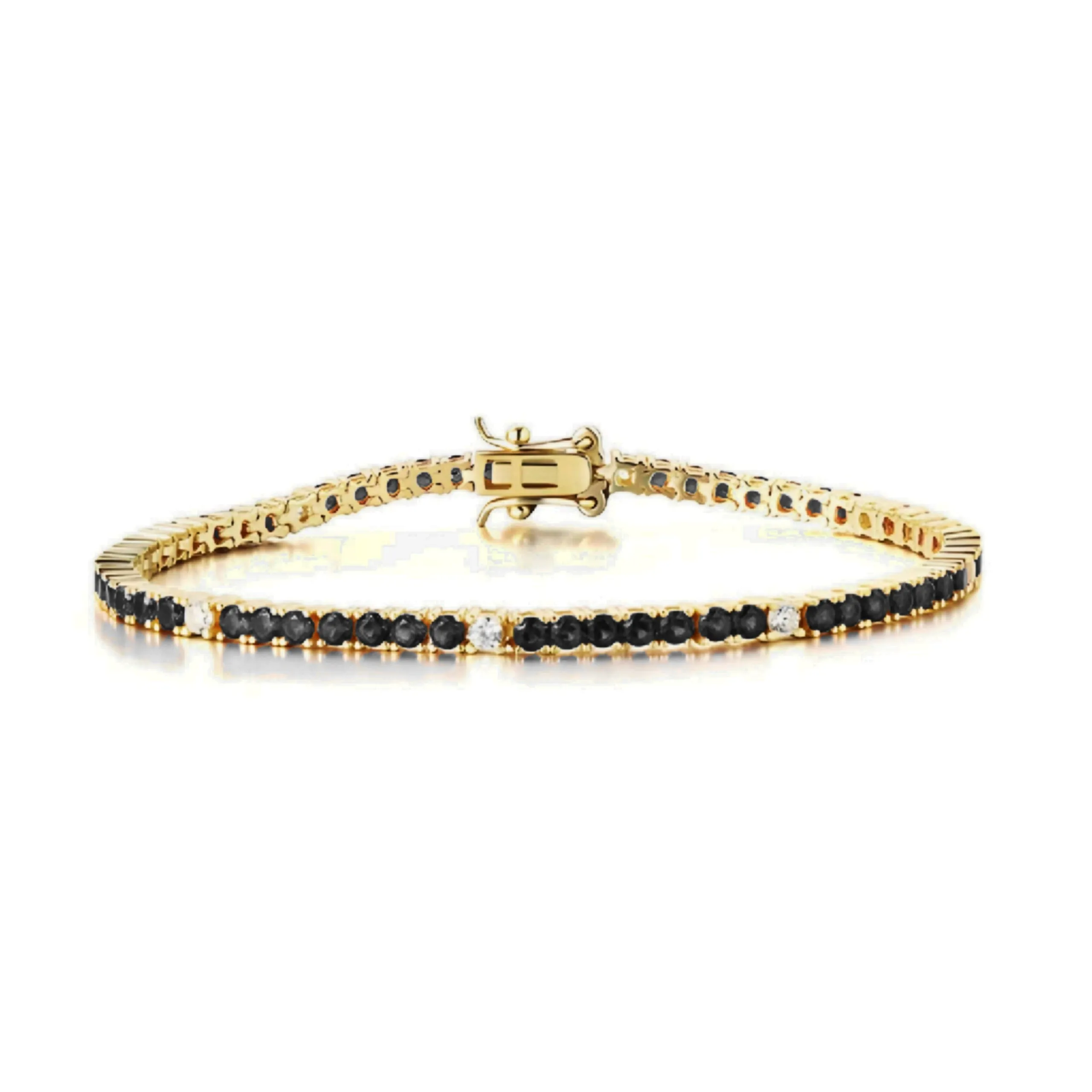 Sterling Silver Ruby, Emerald, Sapphire, or Black Colored CZ Stone Bracelet