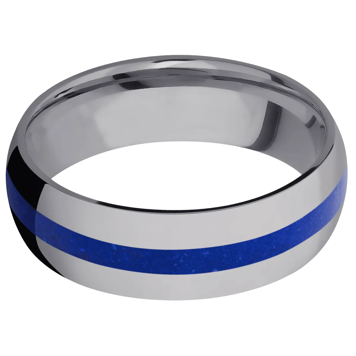 Tantalum with Polish Finish and Lapis Inlay