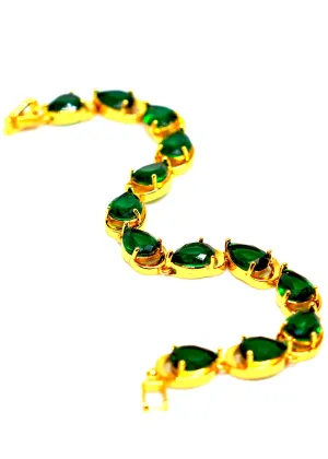 The "Kendal" Emerald & Gold Link Bracelet