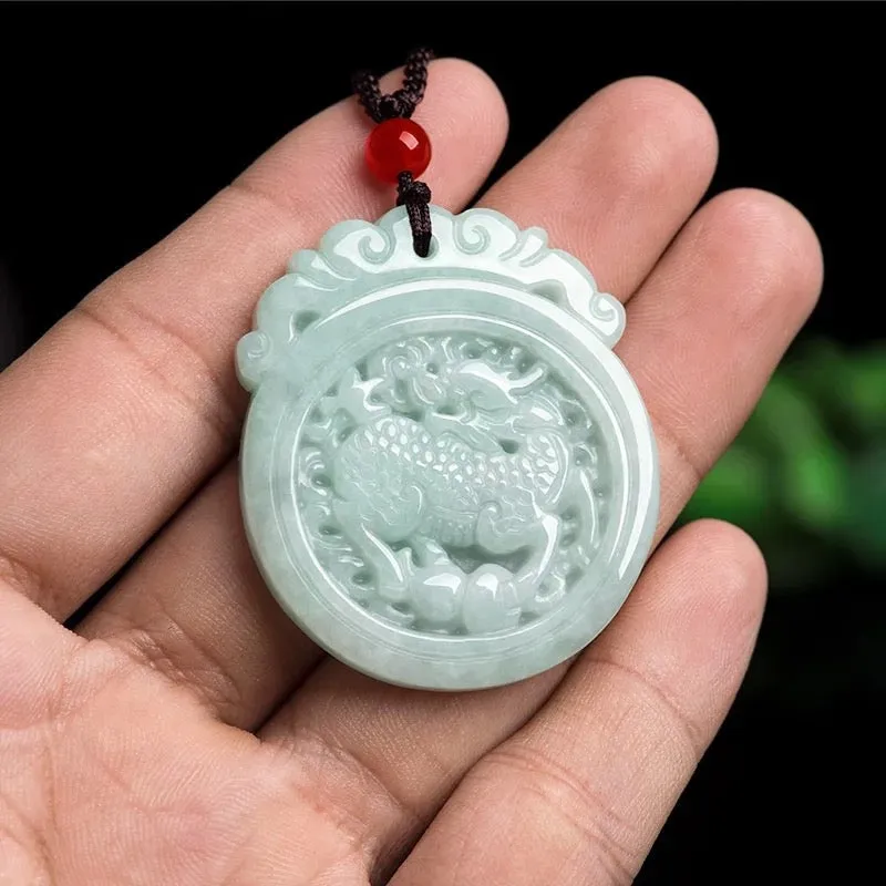 THE VAULT | Natural Myanmar Kirin Hand Carved Jadeite Necklace