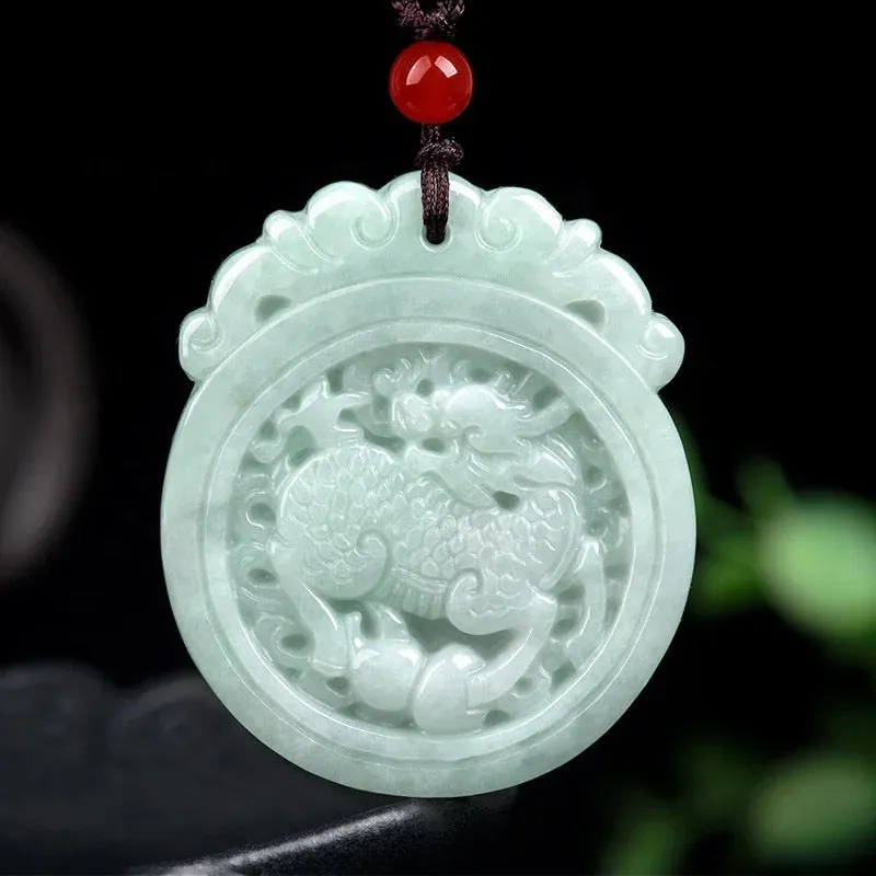 THE VAULT | Natural Myanmar Kirin Hand Carved Jadeite Necklace