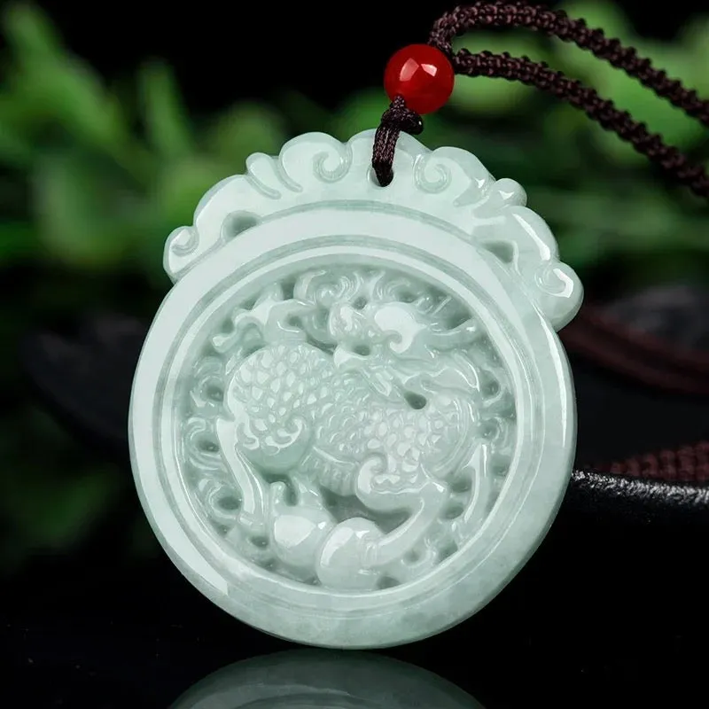 THE VAULT | Natural Myanmar Kirin Hand Carved Jadeite Necklace