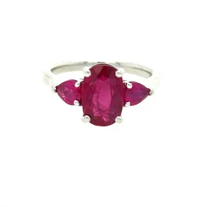 Three Stone Ruby Ring