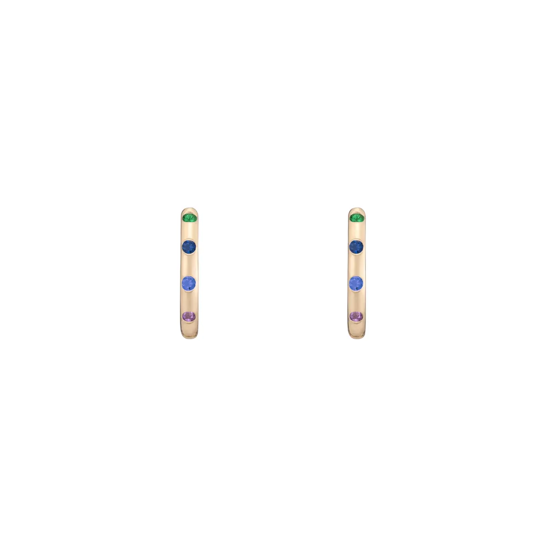 trio earrings, moonstone   cool mix