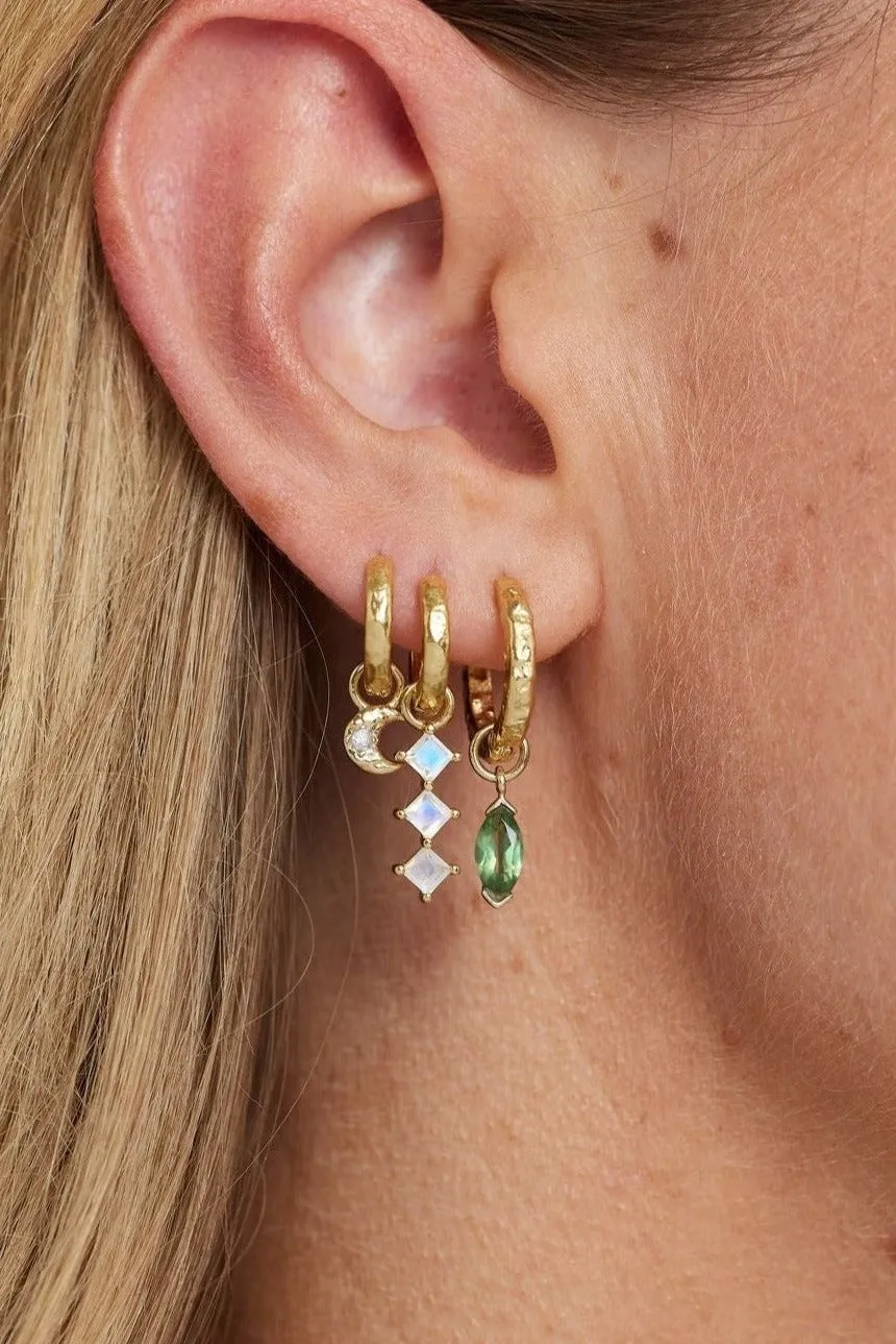 Trio Moonstone Gold Charm