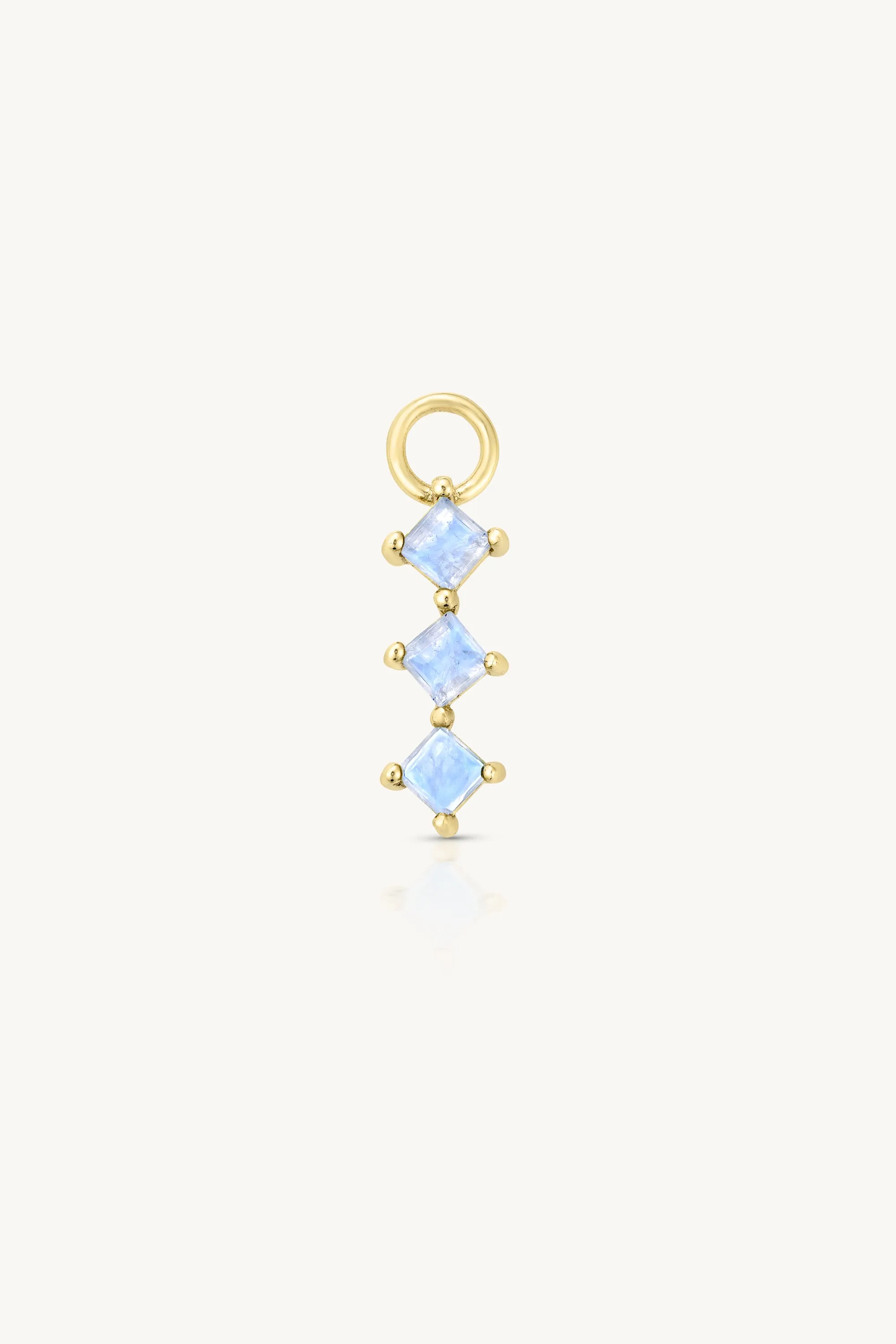 Trio Moonstone Gold Charm