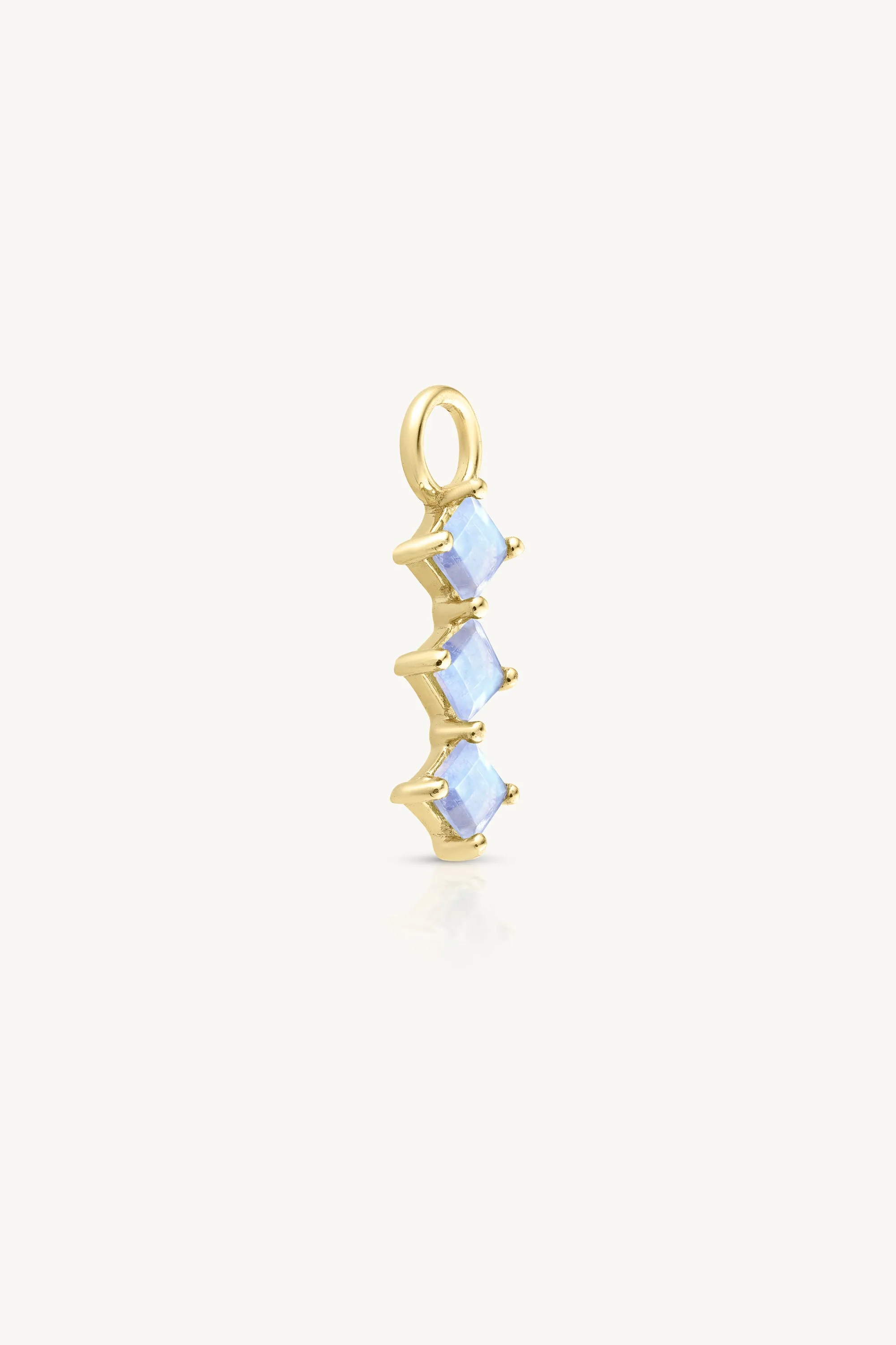Trio Moonstone Gold Charm