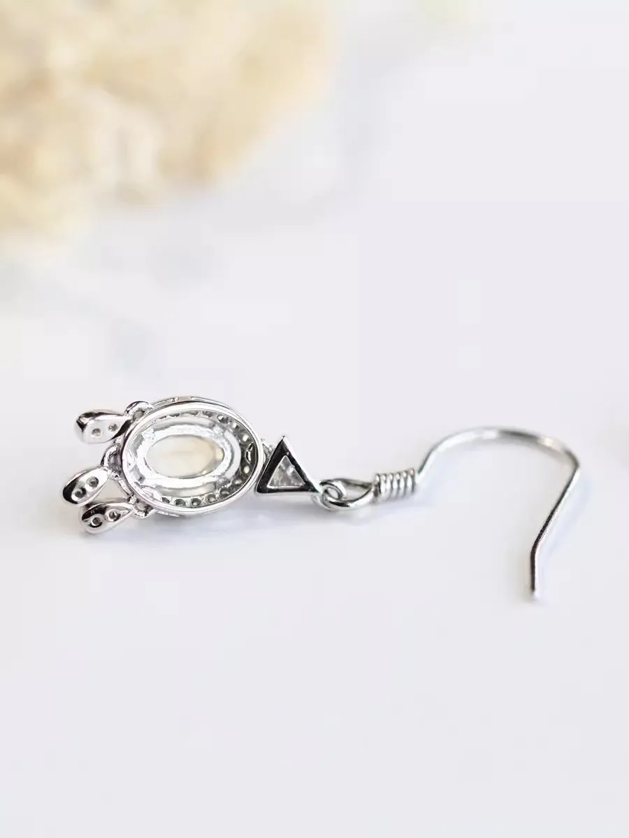 Women's Sterling Silver Moonstone Earrings Silver Drop Earrings For Women